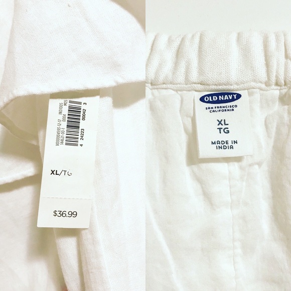 White Cold Shoulder Linen Dress - Picture 2 of 2